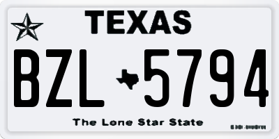 TX license plate BZL5794