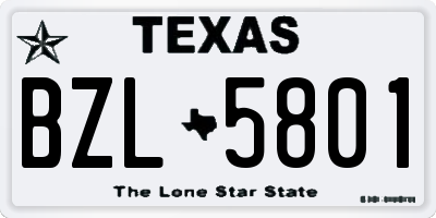 TX license plate BZL5801