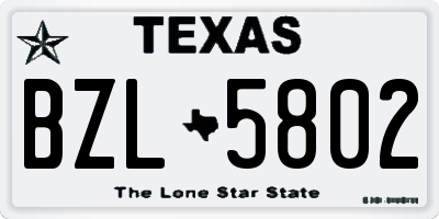 TX license plate BZL5802