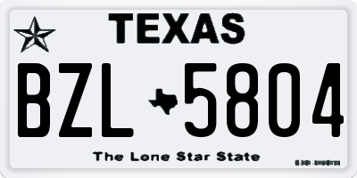 TX license plate BZL5804