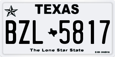 TX license plate BZL5817