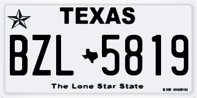TX license plate BZL5819
