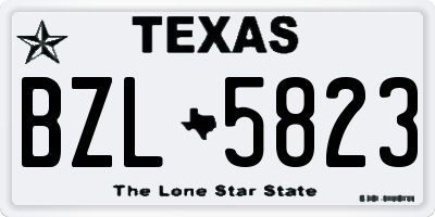 TX license plate BZL5823