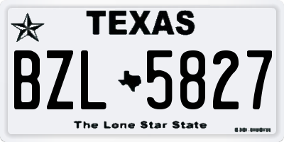 TX license plate BZL5827