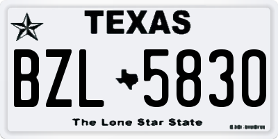 TX license plate BZL5830