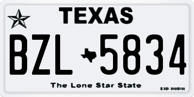 TX license plate BZL5834