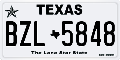 TX license plate BZL5848