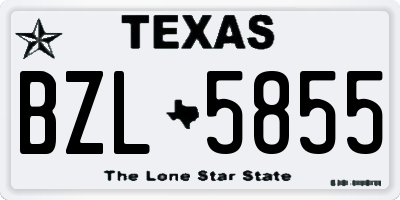 TX license plate BZL5855