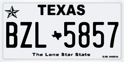 TX license plate BZL5857