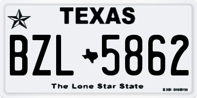 TX license plate BZL5862