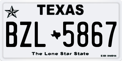 TX license plate BZL5867