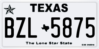TX license plate BZL5875