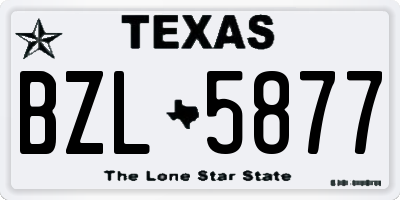 TX license plate BZL5877