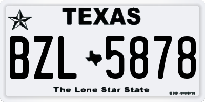 TX license plate BZL5878
