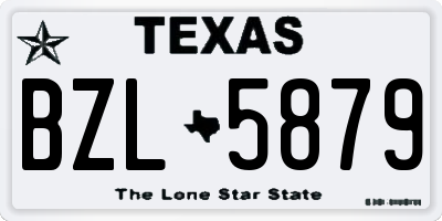 TX license plate BZL5879