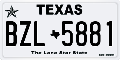 TX license plate BZL5881