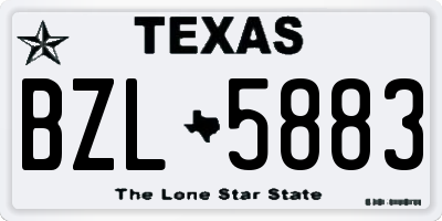 TX license plate BZL5883