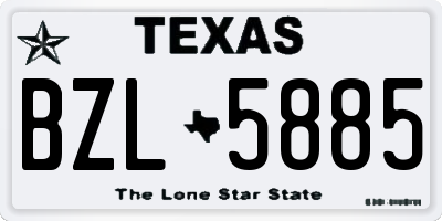 TX license plate BZL5885