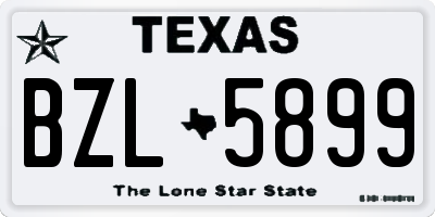 TX license plate BZL5899