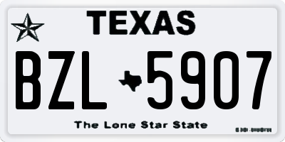 TX license plate BZL5907