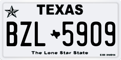 TX license plate BZL5909
