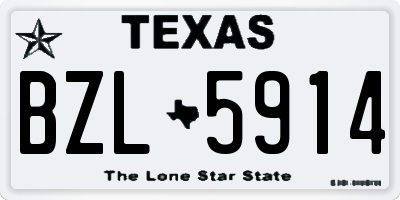TX license plate BZL5914