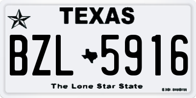 TX license plate BZL5916