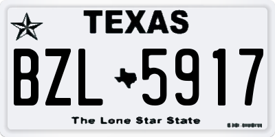 TX license plate BZL5917