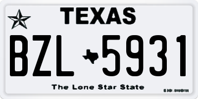 TX license plate BZL5931