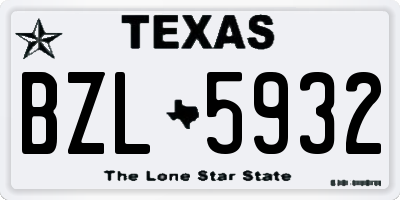 TX license plate BZL5932