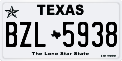 TX license plate BZL5938