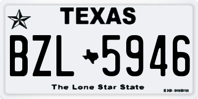 TX license plate BZL5946