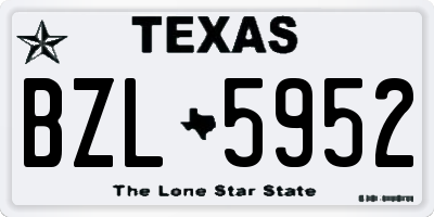 TX license plate BZL5952