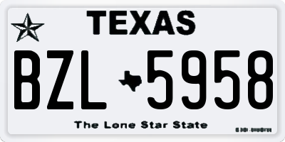 TX license plate BZL5958
