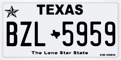 TX license plate BZL5959