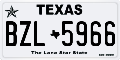 TX license plate BZL5966