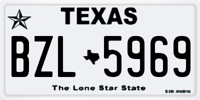 TX license plate BZL5969