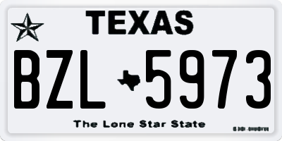 TX license plate BZL5973