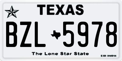 TX license plate BZL5978