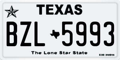 TX license plate BZL5993