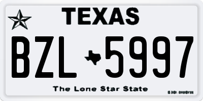 TX license plate BZL5997