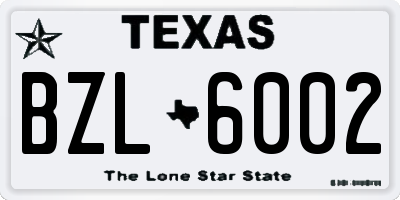 TX license plate BZL6002