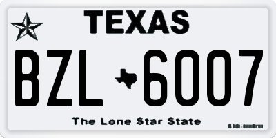 TX license plate BZL6007