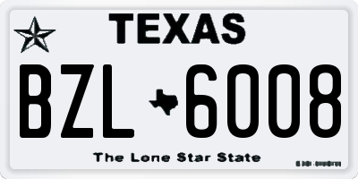 TX license plate BZL6008