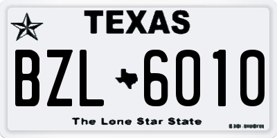 TX license plate BZL6010