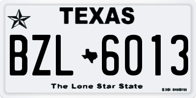TX license plate BZL6013