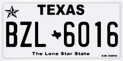 TX license plate BZL6016