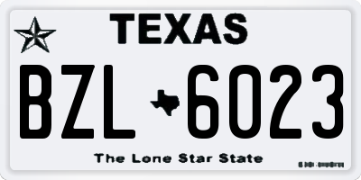 TX license plate BZL6023