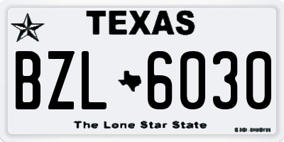 TX license plate BZL6030