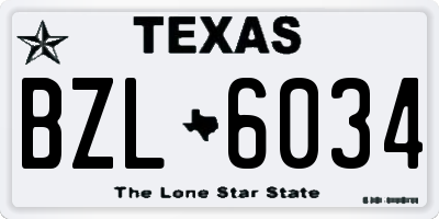 TX license plate BZL6034